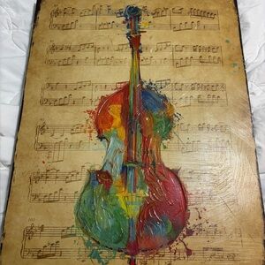 Vibrant Symphony Abstract Violin Canvas